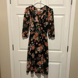 Floral Black Dress